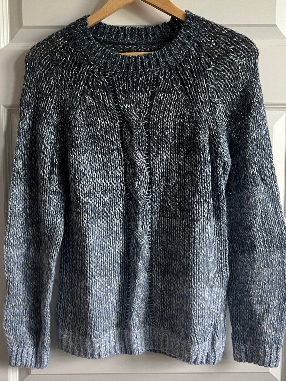 LUCKY BRAND Ombre Crew Neck Cable Lightweight Sweater Medium NWT